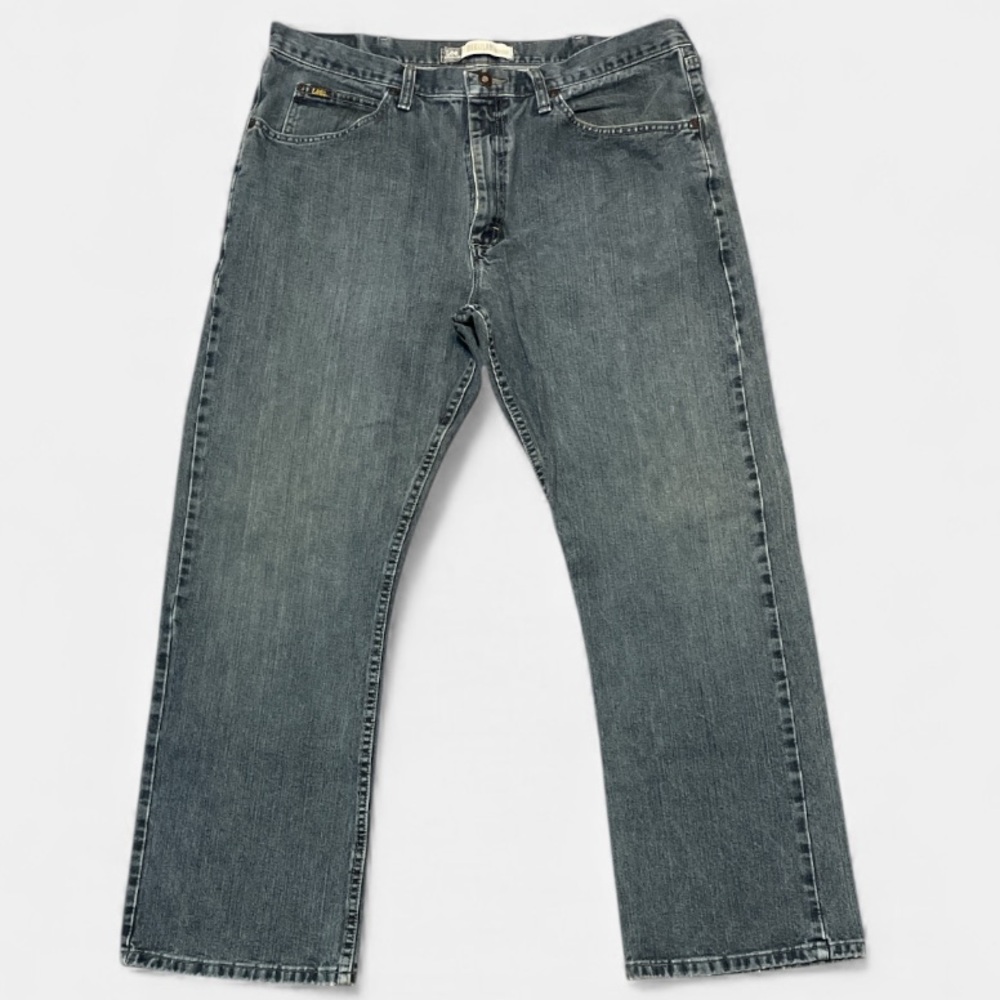 Men's Lee Premium Select Regular Gray Blue Medium Wash Bootcut Jeans 38x30